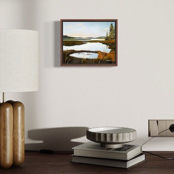 Original Oil Painting Coastal Acadia National Park Sunset Reflection 8x10 Signed - Picture 6 of 6